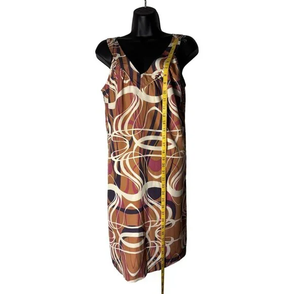 Banana Republic Womens Sleeveless Multicolor Swirl Print Dress Size 6 - Picture 3 of 11